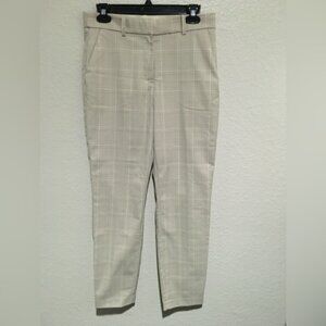 NWOT H&M Light Tan Plaid Trousers 8
